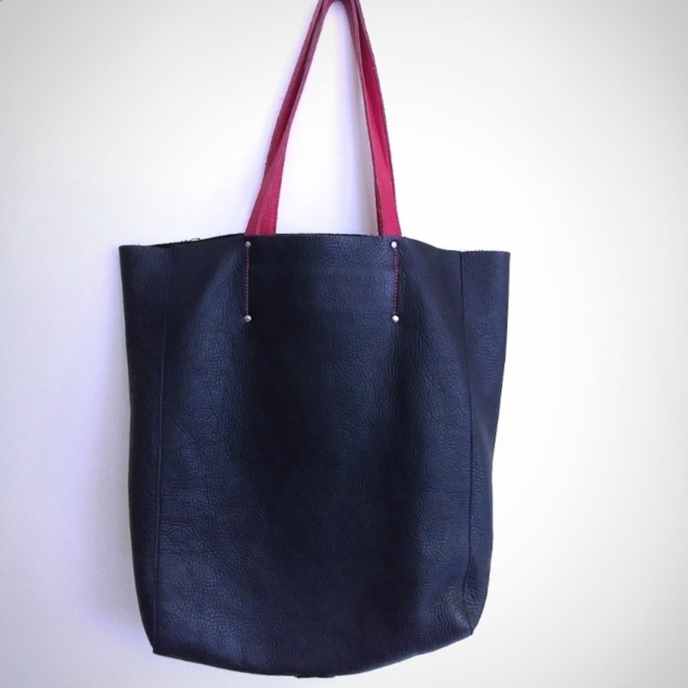 Roots leather tote bag